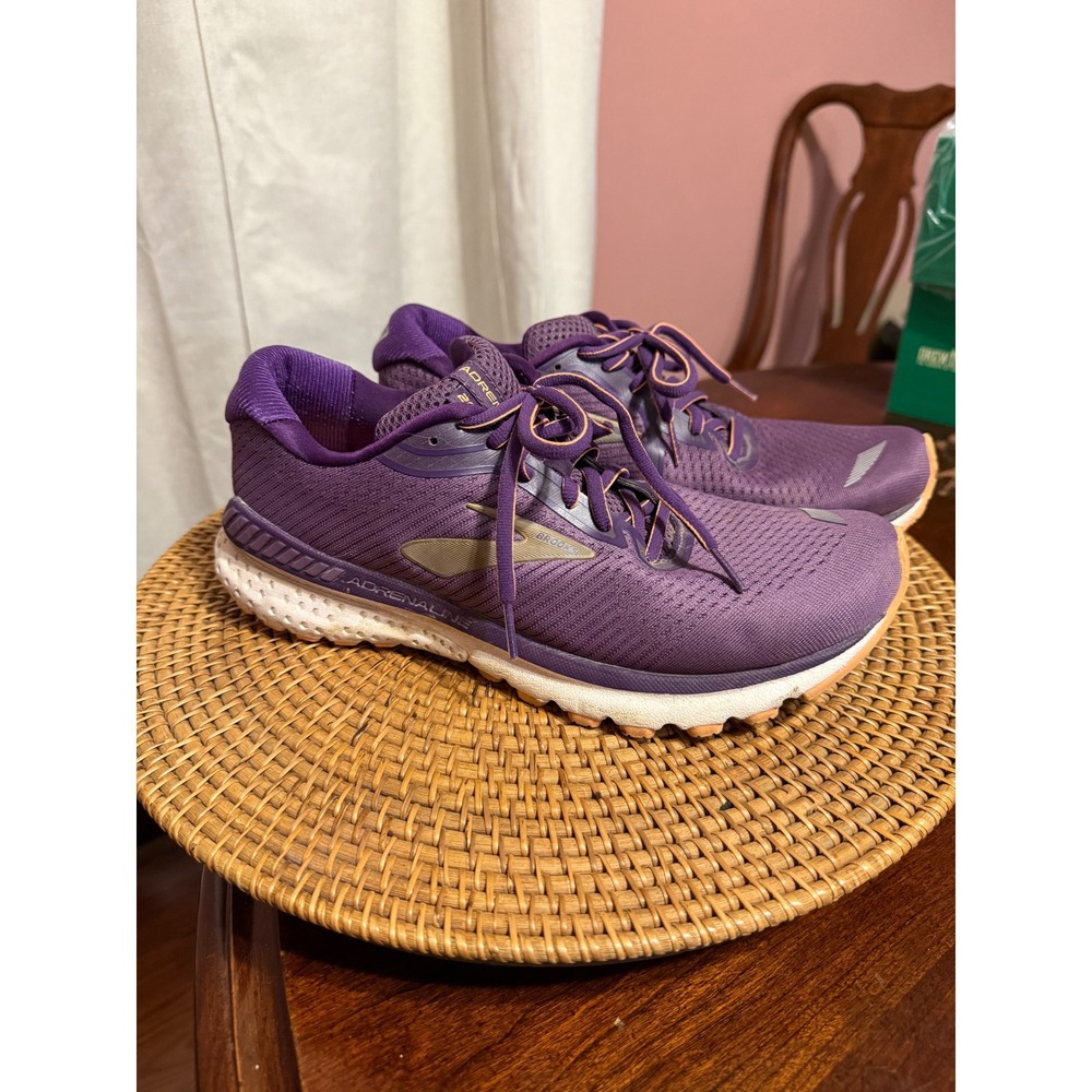 Brooks Adrenaline GTS 20 Purple Orange Running Shoes Womens 10